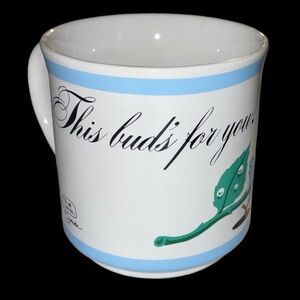 Vintage This Buds For You Bird Rose Japan Recycled Paper Products Kitsch Cup Mug